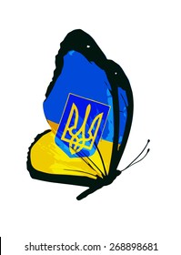 Ukrainian flag butterfly - vector