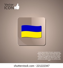 Ukrainian flag in a button. Made in vector