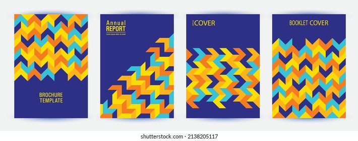 Ukrainian flag colors cover page templates bundle. Corporate catalog layout vector collection. Yellow blue military minimal geometric cover pages, posters, banners set. Support Ukraine banners.