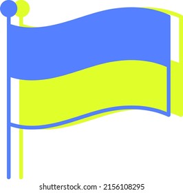 Ukrainian flag. Flat icon ukrainian flag