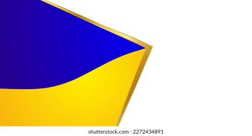 Bandera ucraniana con marco dorado y espacio vacío para el texto. Pancarta y fondo. Ilustración vectorial.