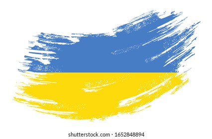 Ukrainische Flagge grunge Bürste Hintergrund. Vektorillustration.