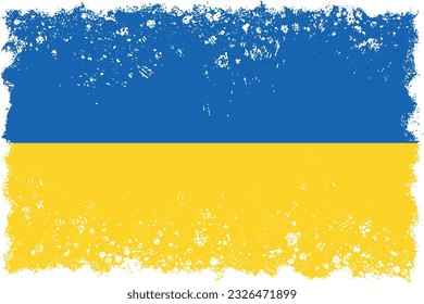 ukrainische Fahne Grunge Textur. Rohsymbol ukraine