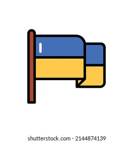 Ukrainian flag line color icon. Isolated vector element.