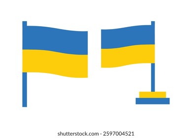 Ukrainian flag map pointer layout. Vector illustration.