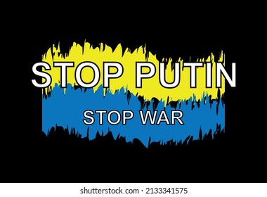 Ukrainische Flagge auf schwarzem Hintergrund. Kein Krieg