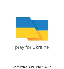 Ukrainian flag on a white background. Caption: pray for Ukraine