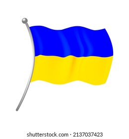 ukrainische Flagge auf weißem Hintergrund