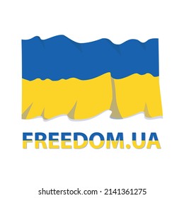 Ukrainische Flagge auf weißem Hintergrund. Vektorgrafik.
