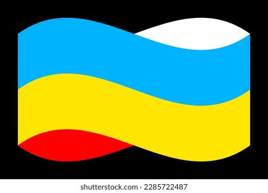 Ukrainische Flagge und polnische Flagge Symbol. Vektorflags für Design einzeln auf schwarzem Hintergrund.