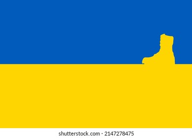 Ukrainian flag with tactical boots abstract background for your design vector illustration