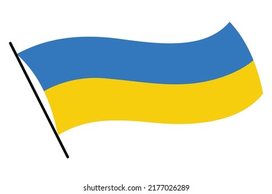 Ukrainian flag. Ukraine flag on white background. National flags waving symbols. Banner design elements