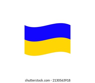 Ukrainian flag vector design on white background. Blue and yellow flag. Ukraine icon. No war. 