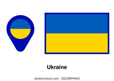 Ukrainian flag vector isolated on transparent background