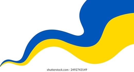 The Ukrainian flag is waving on a transparent background. Independence Day of Ukraine. Standing with Ukraine. Vector illustration