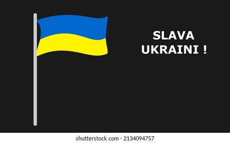 Ukrainian flag waving in wind. Flag of Ukraine. Ukraine crisis. Slava Ukraine.