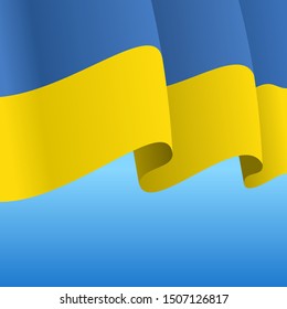 Ukrainian flag wavy abstract background. Vector illustration.