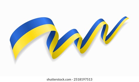 Ukrainian flag wavy abstract background. Vector illustration.