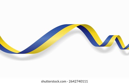 Ukrainian flag wavy abstract background. Vector illustration.