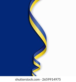 Ukrainian flag wavy abstract background layout. Vector illustration.