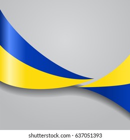 Ukrainian flag wavy abstract background. Vector illustration.