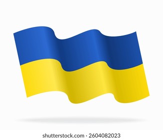 Ukrainian flag wavy background layout. Vector illustration.