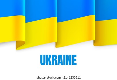Ukrainian flag yellow with blue, a white background. Vector illustration