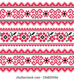 Ukrainian folk art embroidery pattern or print 