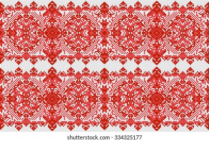 Ukrainian folk art. Traditional national embroidered seamless pattern. Abstract vector texture.