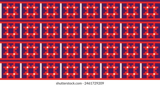 Ukrainian folk embroidery seamless pattern. Ukrainian towel with ornament, Rushnyk called, in vector. 