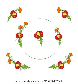 Ukrainian folk floral ornament. Folk flowers.