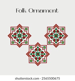 Ukrainian Folk Ornament Vector Set 9