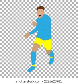 Ukrainian football player in national clothes Transparent Vector