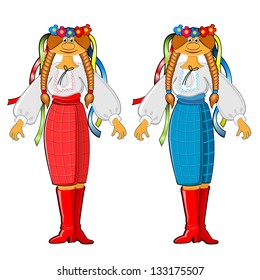 ukrainian girl with national traditional cloth