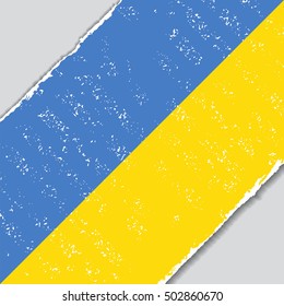 Ukrainian grunge flag diagonal background. Vector illustration.