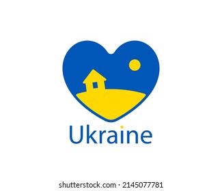 Ukrainian heart in blue-yellow colors of the flag of Ukraine. Love for freedom and democracy.