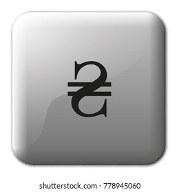 Ukrainian Hryvnia flat vector icon.