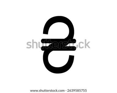 Ukrainian hryvnia icon isolated on white background.