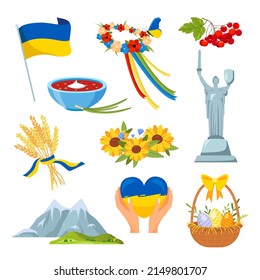 Ukrainian icons collection. Vector illustration	