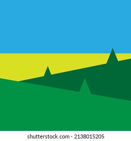 Ukrainian mountains Carpathians and flag