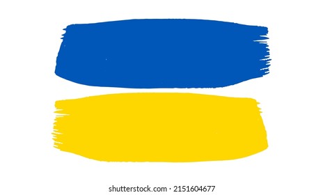 Ukrainian national flag in grunge style. Painted with a brush stroke flag of Ukraine. Vector illustration
