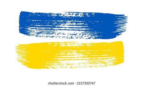 Ukrainian national flag in grunge style. Painted with a brush stroke flag of Ukraine. Vector illustration