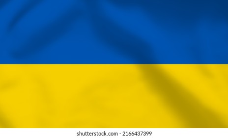 Ukrainian national flag. Waving flag of Ukraine. Vector illustration