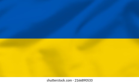Ukrainian national flag. Waving flag of Ukraine. Vector illustration