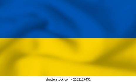 Ukrainian national flag. Waving flag of Ukraine. Vector illustration