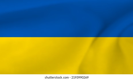 Ukrainian national flag. Waving flag of Ukraine. Vector illustration