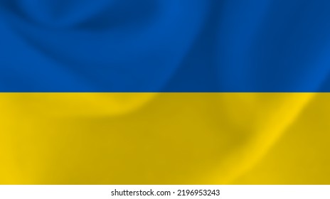 Ukrainian national flag. Waving flag of Ukraine. Vector illustration