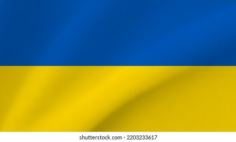 Ukrainian national flag. Waving flag of Ukraine. Vector illustration