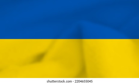 Ukrainian national flag. Waving flag of Ukraine. Vector illustration