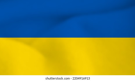 Ukrainian national flag. Waving flag of Ukraine. Vector illustration